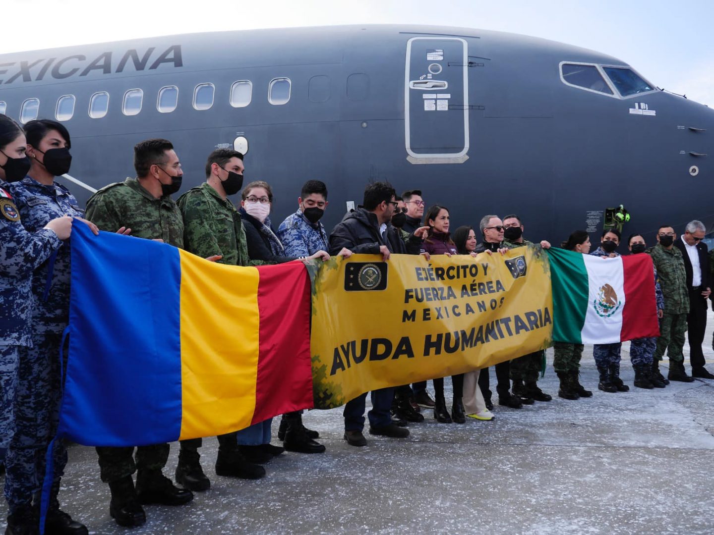 Un avion al Forțelor Aeriene Mexicane a transportat în România, un sprijin umanitar internațional acordat cetățenilor ucraineni