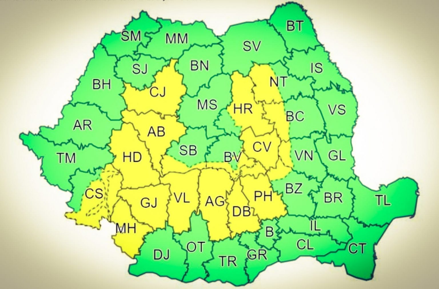 COD GALBEN de FURTUNI în tot județul Dâmbovița