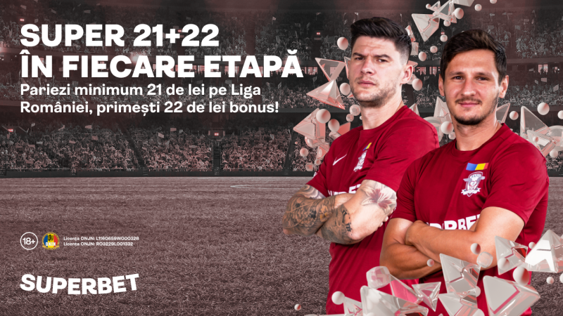 Plasează pariuri online pe Superliga României la Superbet și beneficiază de bonusuri și promoții exclusive, pariuri live, și multe alte pariuri sportive.