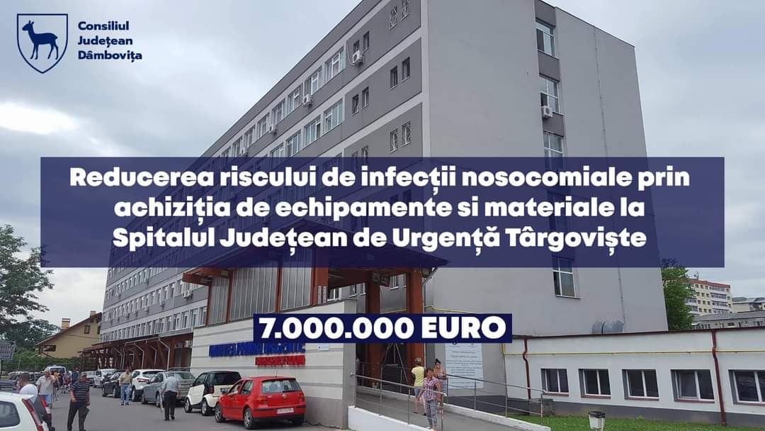 Președintele CJ Dâmbovița, Corneliu Ștefan dă vești bune, Spitalul Județean de Urgență Târgoviște primește o investiție majoră pentru a îmbunătăți infrastructura și capacitatea sa de a trata și preveni infecțiile asociate asistenței medicale.