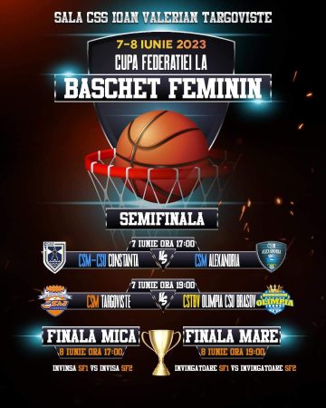 La Târgoviște, se desfășoară Turneul Final al Cupei Federației la Baschet Feminin