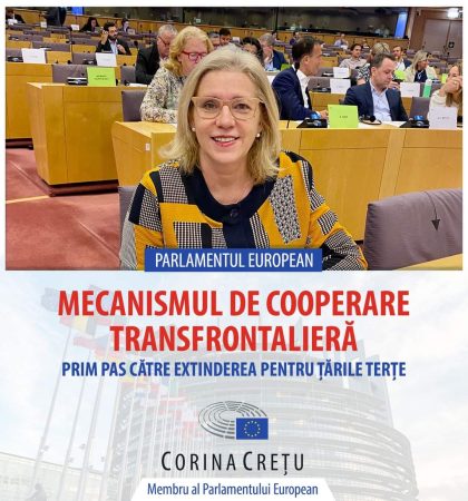 Eurodeputatul Corina Crețu a votat în Comisia pentru Dezvoltare Regională, în favoarea raportului cu privire la Mecanismului de Cooperare Transfrontalieră menit să rezolve obstacolele juridice și administrative