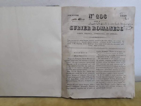 CURIERUL ROMÂNESC, 1829
