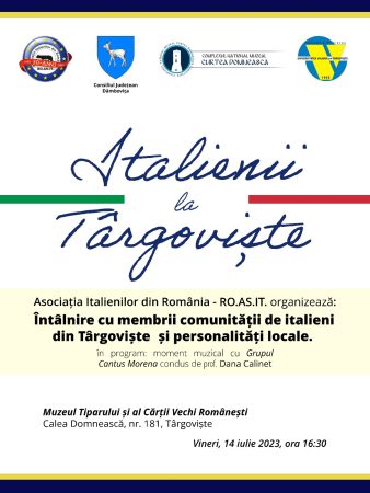 „Italienii la Târgoviște” – întâlnire cu membrii comunității, organizată la Muzeul Tiparului și al Cărții Vechi Românești