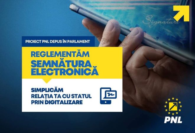 Mai mulți parlamentari PNL au depus un proiect de lege care stabilește cadrul legal al utilizării semnăturii electronice
