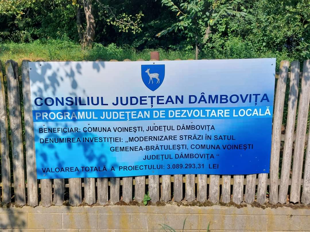 Promisiune îndeplinită de către administrația locală de la Voinești, s-au finalizat lucrările de asfaltare a străzilor din satul Gemenea -Brătuleșt, cu finanțare prin PJDL. 