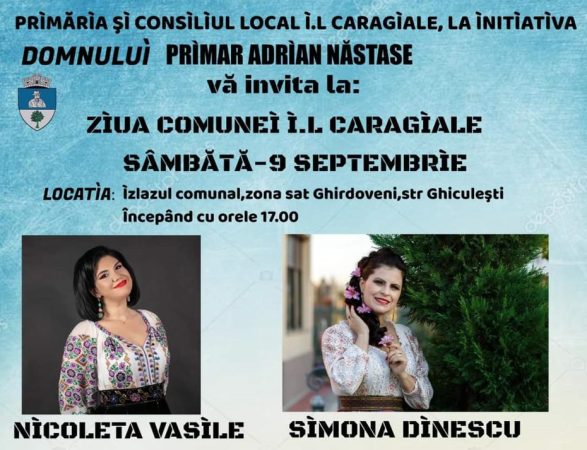 Spectacol pe 9 septembrie, de ziua comunei I.L.Caragiale