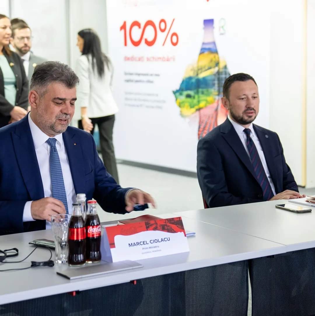 Premieră în România - prima unitate de decontaminare PET, ministrul Mircea Fechet, alături de prim-ministrul Marcel Ciolacu