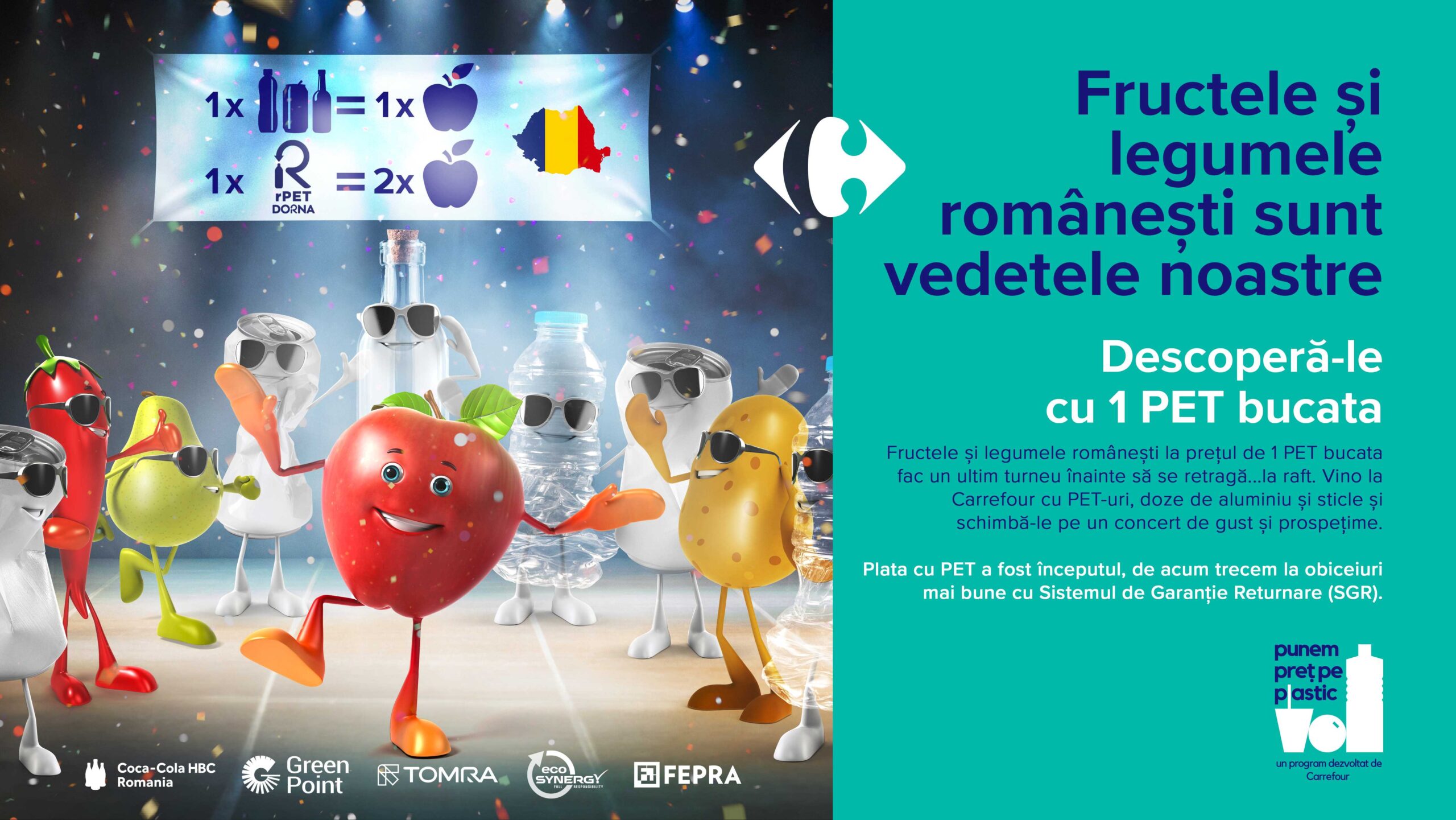 În perioada 2-4 noiembrie, Caravana "Plata cu PET" ajunge la Târgoviște și te așteaptă să plătești cu PET-uri, doze de aluminiu și ambalaje de sticlă pentru fructe și legume românești. 