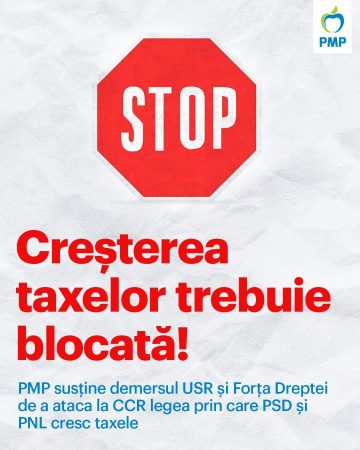 PMP: Legea majorării taxelor şi impozitelor trebuie blocată!