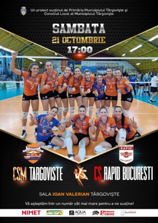 Voleibalistele de la CSM Târgoviște, vor juca acasă, cu CS Rapid București