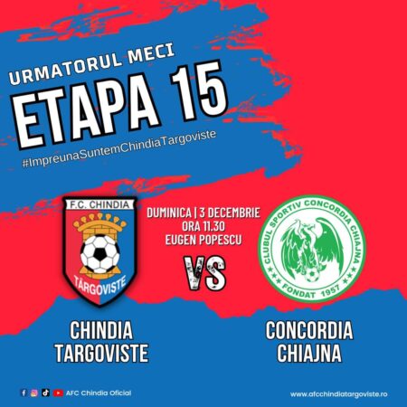 Hai la meci!Chindia Târgovişte – Concordia Chiajna