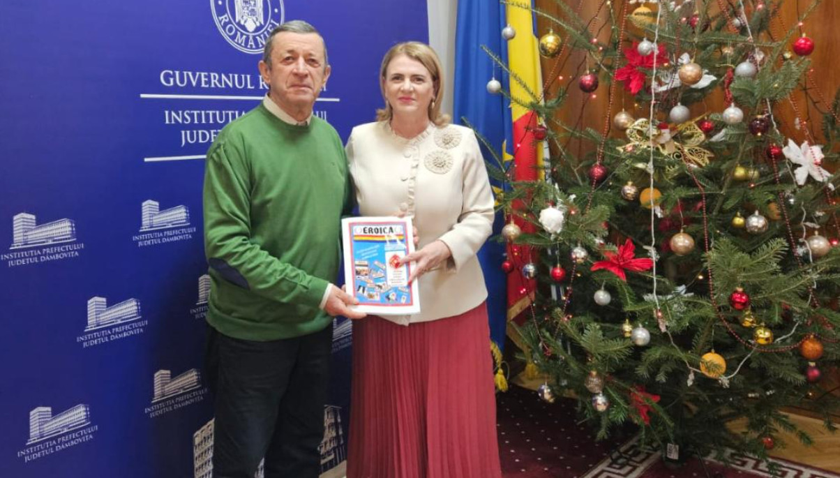 Prefectul județului Dâmbovița, Claudia Gilia a transmis un gând de recunoștință coordonatorilor Revistei "Eroica" care a împlini 25 de ani de la prima apariție.