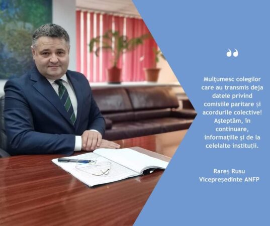  Vă reamintim că joi, 1 februarie 2024, este termenul limită pentru realizarea de către instituțiile şi autorităţile publice a raportării specifice comisiilor paritare şi acordurilor colective.