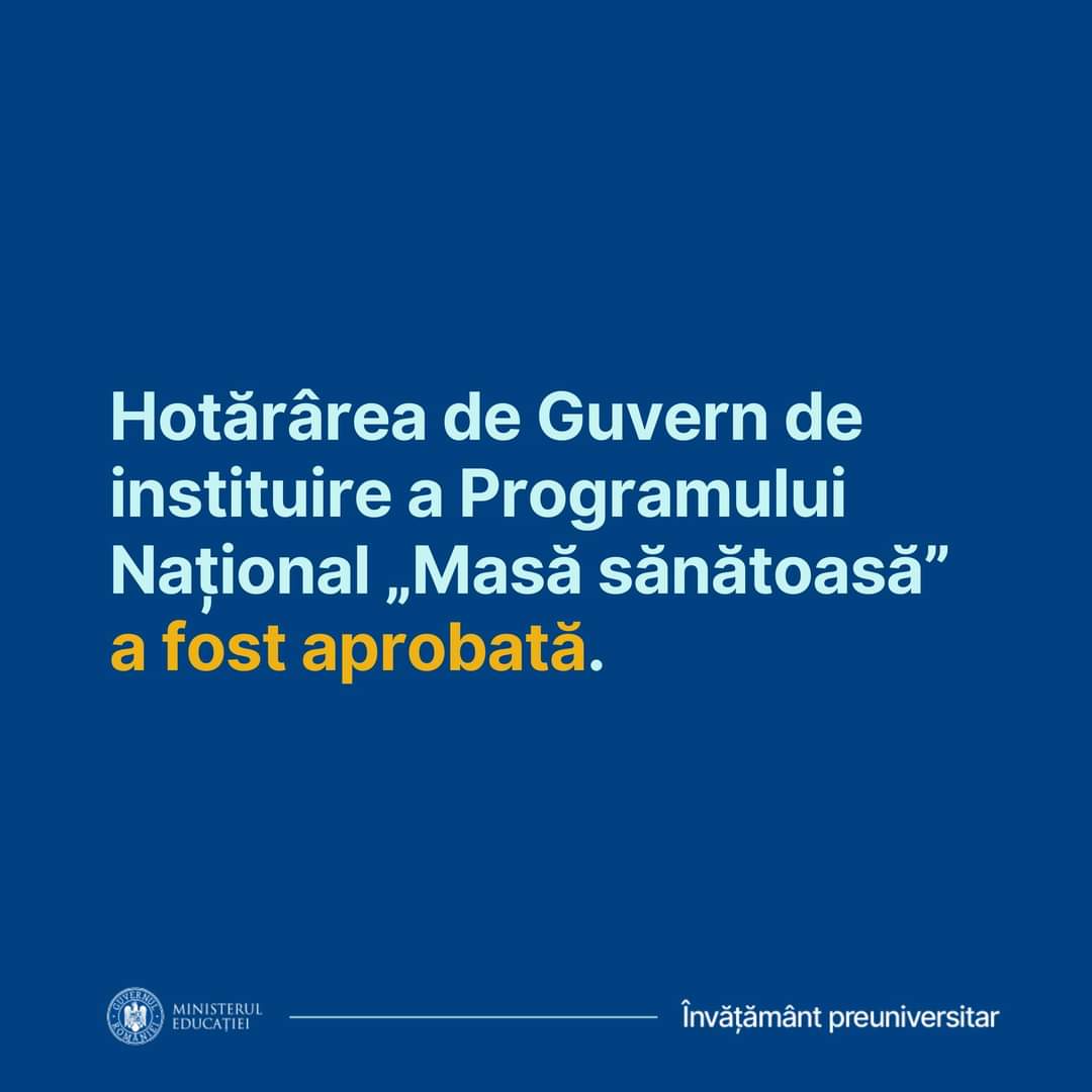 Pentru asigurarea continuității, cele 450 de unități de învățământ preuniversitar beneficiare ale programului „Masă caldă” sunt incluse, de drept, în Programul Național „Masă sănătoasă”, pentru anul 2024.