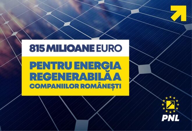 Ministerul Energiei, condus de  Sebastian Burduja, va acorda companiilor românești 815 milioane euro pentru producerea de electricitate din surse regenerabile.