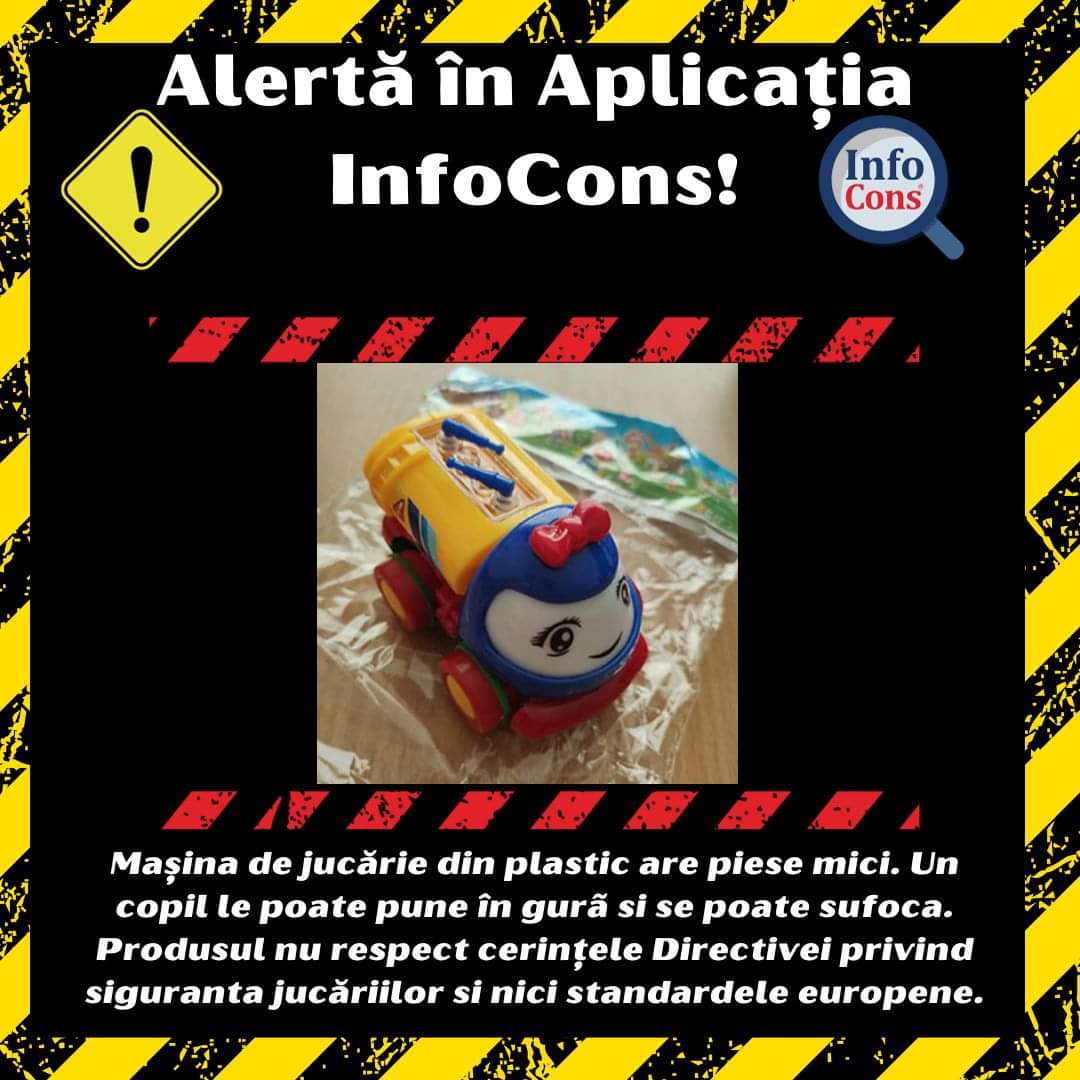 A fost emisă  o Alertă în aplicația InfoCons! Jucărie care poate fi periculoasă pentru copii!