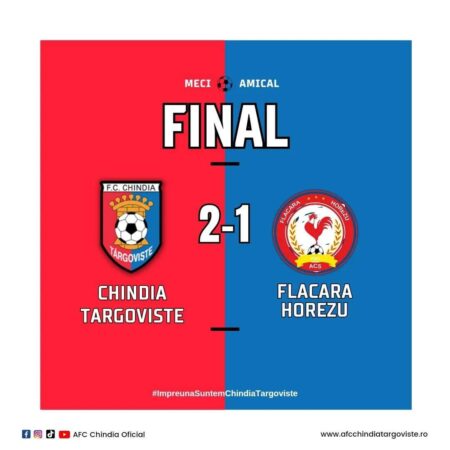 Ieri, Chindia Târgovişte a disputat al doilea amical .Pe terenul de la Complexul Turistic de Natație Târgoviște a disputat meciul amical cu Flacăra Horez