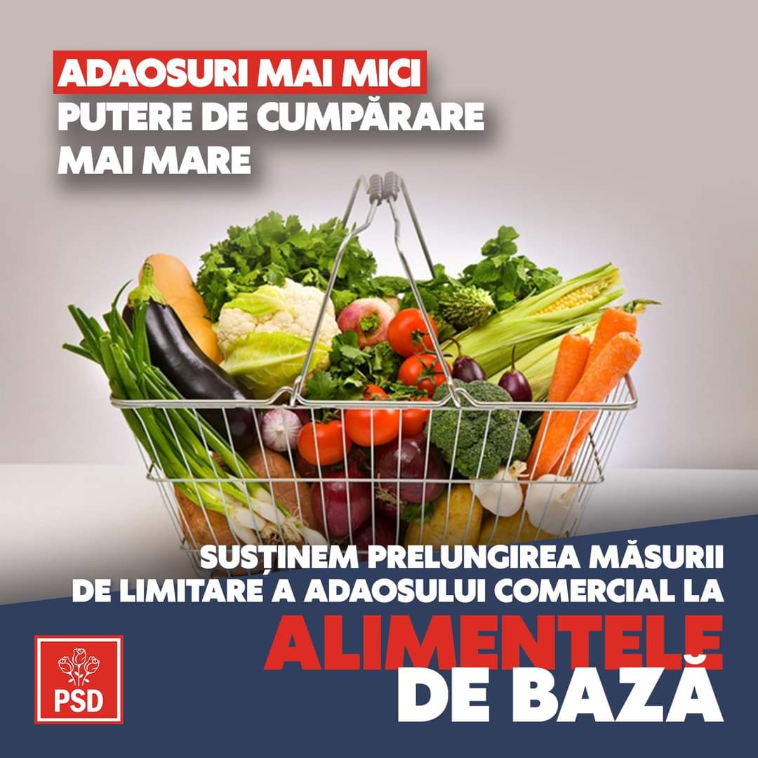 PSD consideră că datele statistice oficiale prezentate de Institutul Național de Statistică arată că decizia Guvernului de a limita adaosul comercial la alimentele