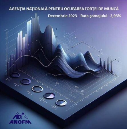 La sfârşitul lunii decembrie 2023, rata şomajului înregistrat la nivel naţional a fost de 2,93%, mai mică cu 0,12 puncte procentuale decât cea din aceeași lună a anului 2022.