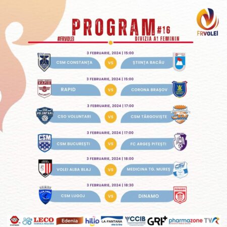 Se anunță o etapă interesantă, ale cărei partide se dispută toate, sâmbătă, 3 februarie. Cele mai interesante și echilibrate