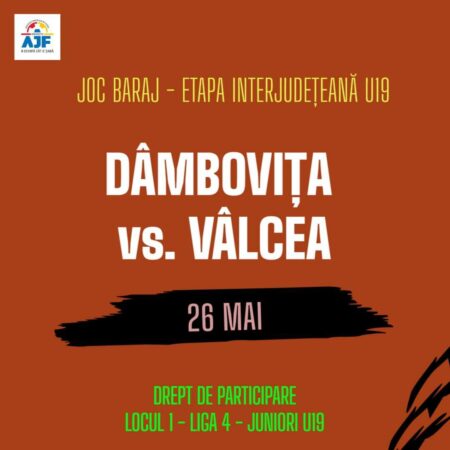 Potrivit tragerii la sorți a  țintarului primei etape interjudețene în competițiile U19 și U17, câștigătoarea campionatului la Juniori U19