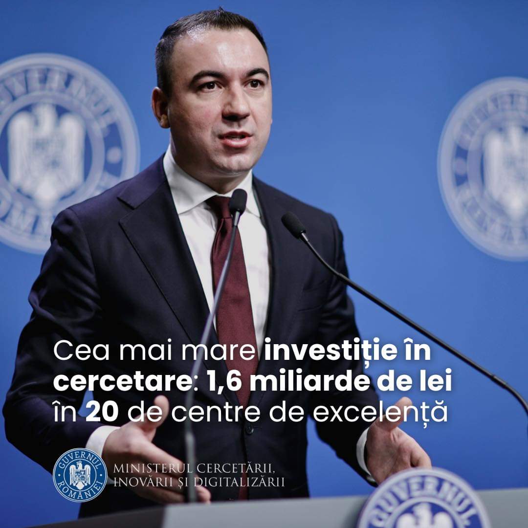 Ministerul Cercetării, Inovării și Digitalizării (MCID) a lansat competiția pentru Centrele de excelență în cercetare