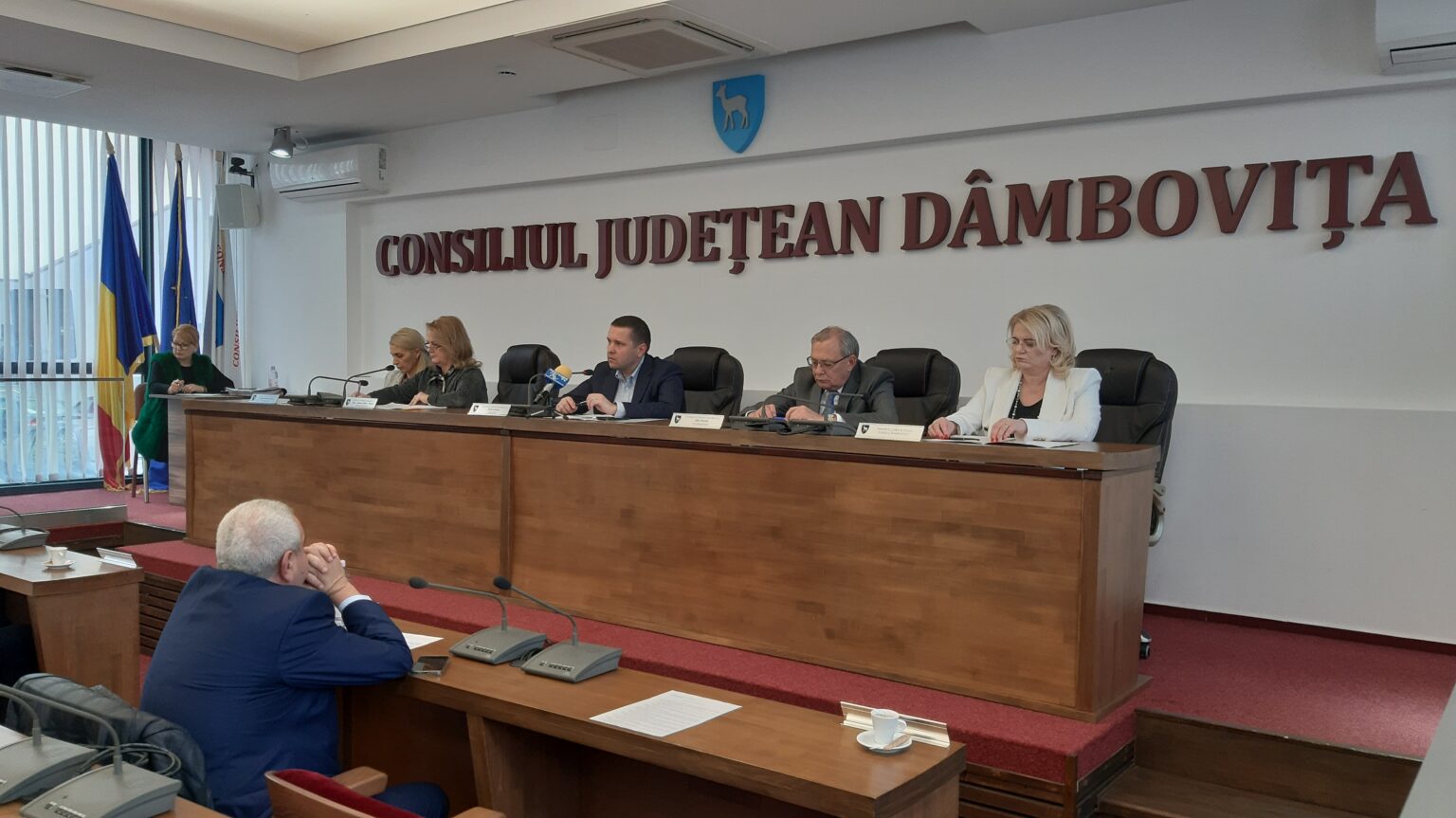 Miercuri de dimineață, Consiliul Judeţean Dâmboviţa s-a reunit în şedinţă extraordinară,  în „Sala Unirii” a sediului administrativ.