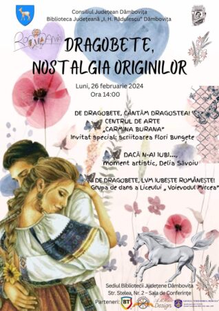 Astăzi, la Biblioteca Județeană „I. H. Rădulescu” Dâmbovița are loc evenimentul „Dragobete, nostalgia originilor” Astăzi, 26 februarie 2024, ora 14.00, sunteți invitați la Biblioteca Județeană „I. H. Rădulescu” Dâmbovița să celebraț
