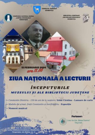Biblioteca Județeană „I. H. Rădulescu” Dâmbovița și Complexul Național Muzeal „Curtea Domnească Târgoviște” vă invită să participați la „Ziua Națională a Lecturii”.