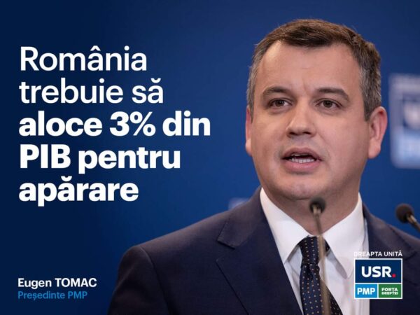 Președintele PMP, Eugen Tomac spune că în  acest an plin de alegeri, puțini vor vorbi despre apărare, război, dezinformare sau amenințări ce privesc România și R. Moldova.