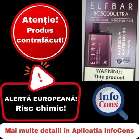  InfoCons atrage atenția ca există  o alertă privind  o țigară electronică pentru vapat.