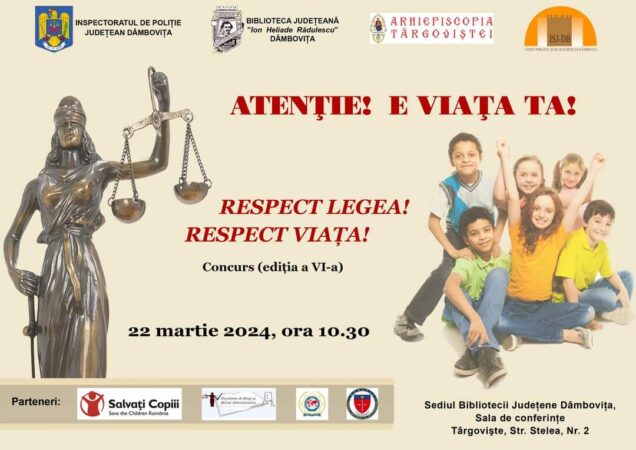 Pe 22 martie 2024, ora 10:30,  la sediul Bibliotecii Judeţene „I. H. Rădulescu” Dâmboviţa, Str. Stelea, Nr. 2, se va desfăşura