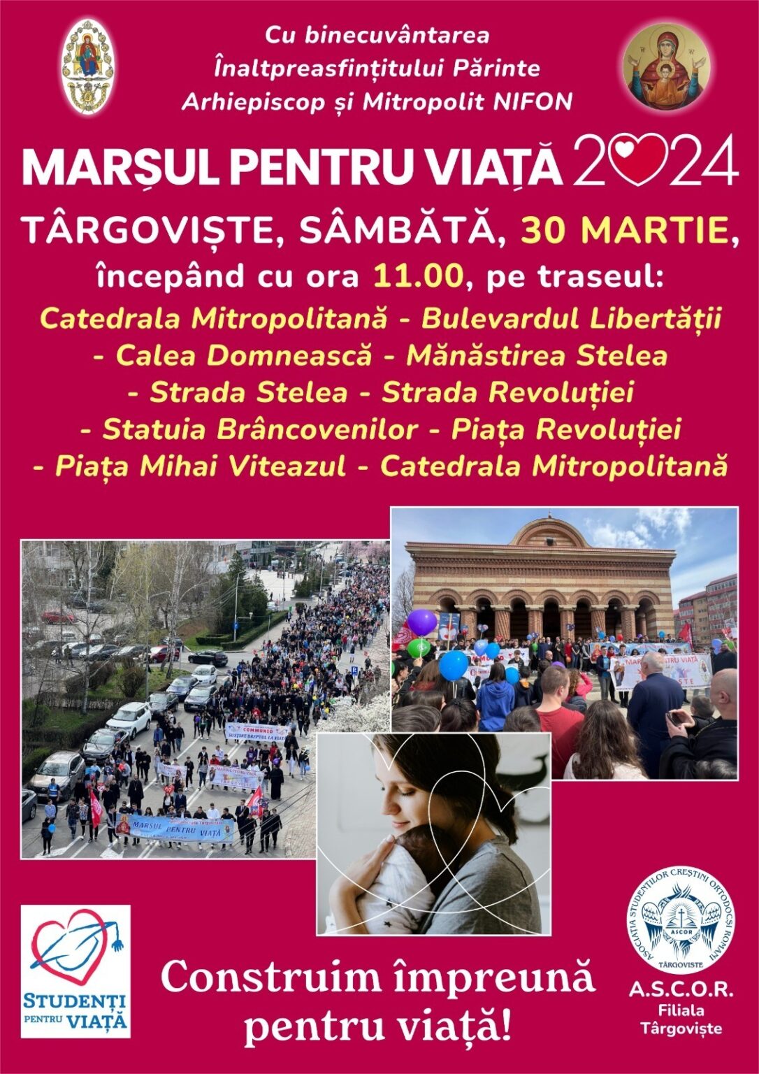 La Târgoviște se va desfășura sâmbătă, 30 martie 2024, cu binecuvântarea Înaltpreasfințitului Părinte Arhiepiscop