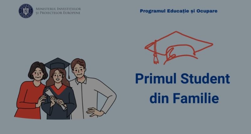 Apelul de proiecte pentru Programul „Primul student din familie” a fost deschis de Ministerul Investitiilor si Proiectelor Europene!