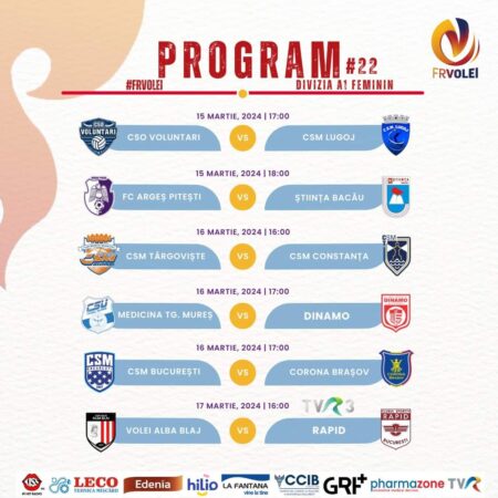 Eliberți ringul, urmează ultima rundă! Programul etapei a 22-a la volei feminin, eliberți ringul, urmează ultima rundă! Și ce etapă avem în Divizia A1