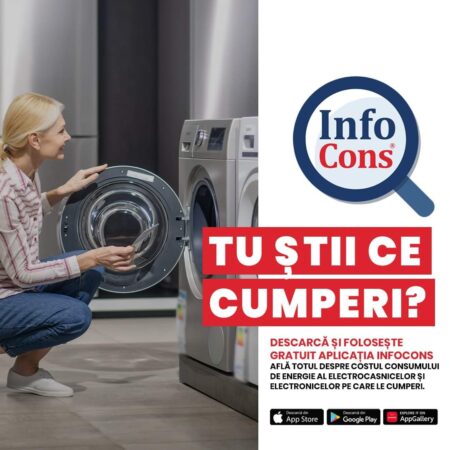 Aplicația INFOCONS te ajută să afli costurile de operare ale aparatelor tale electrocasnice. 