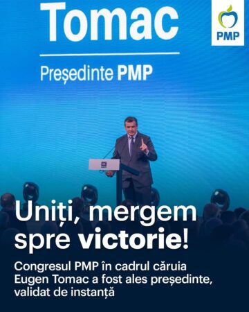 PMP: A fost validat congresul organizat în martie 2023, unde Eugen Tomac a fost votat preşedinte al PMP PMP a ieșit public și a anunțat că fost validat congresul organizat în martie 2023, unde Eugen Tomac a fost votat, statutar şi cu majoritate de voturi, preşedinte al PMP. PMP susține că partidul a fost, în ultimii ani, ținta unor grupări politice care au avut un singur scop: desființarea. " După ce preşedintele Eugen Tomac a anunțat public, în iunie 2023, în cadrul Congresului USR, că am acceptat invitația de a fi parte la construcția alianţei Dreapta Unită, alături de USR și Forța Dreptei, împotriva PMP a început o adevărată campanie de hărțuire. În istoria postdecembristă nu a existat un partid mai atacat şi mai ameninţat de către cele două mari partide aflate astăzi la putere, prin intermediul instituţiilor statului: ne-au blocat în instanţe, ne-au tăiat subvenţia, ne-au racolat primarii şi consilierii locali cu ameninţări şi prin şantaj, ne-au eliminat din secţiile de vot, ne-au scos din Biroul Electoral Central şi de pe buletinele de vot, au încercat respingerea alianţei Dreapta Unită.", a transmis PMP