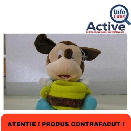 InfoCons  ne informează că o gamă de jucării moi, de 17 cm înălțime, cu ventuze pentru a le agăța, prezintă un real pericol.