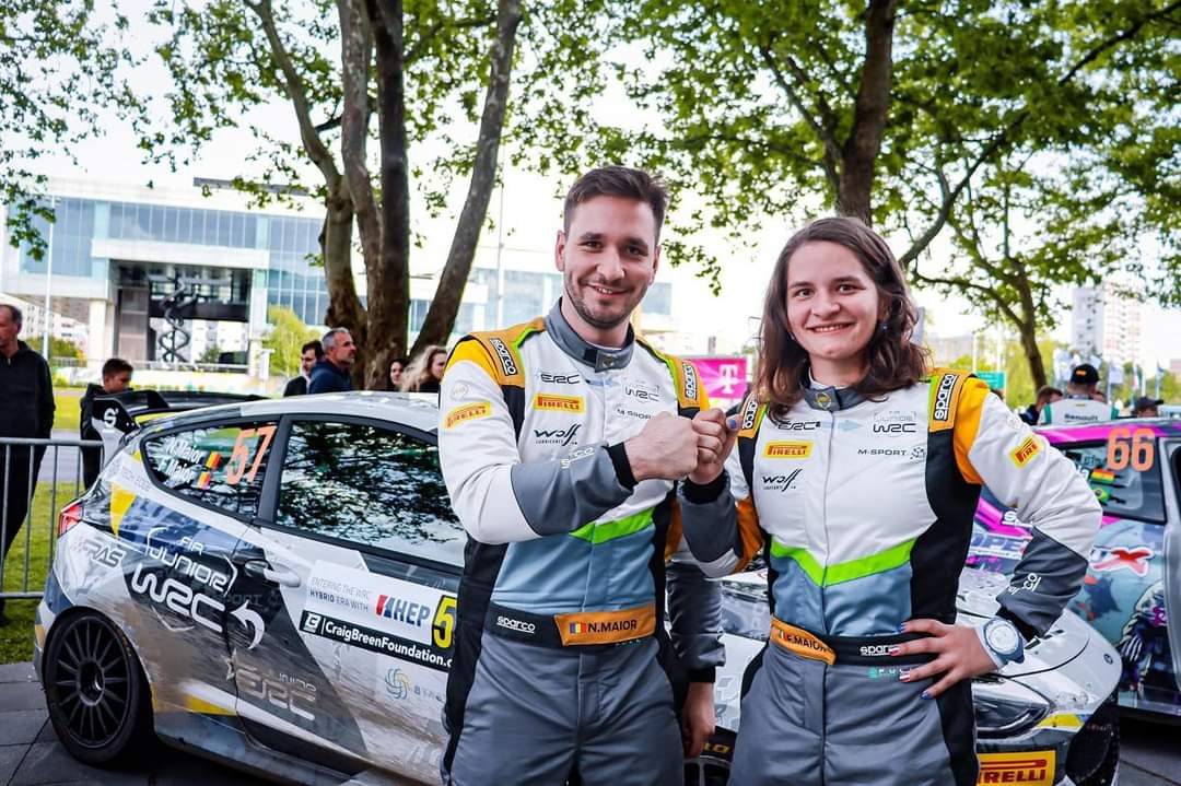 Echipajul Norbert Maior-Francesca Maior a reușit primul podium în Campionatul Mondial de Raliuri (divizia dedicată piloților sub 28 de ani)