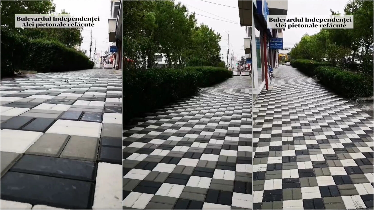 Se lucrează  la modernizarea trotuarelor din municipiul Târgoviște , chiar dacă  vremea este capricioasă.