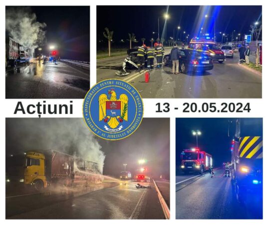 În perioada 13 – 20 mai 2024, echipajele de intervenţie din cadrul Inspectoratului pentru Situaţii de Urgenţă „Basarab I” al judeţului Dâmboviţa
