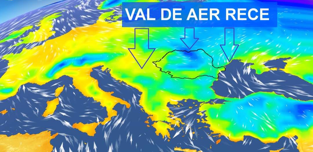 Un val de aer polar a ajuns în România, și a determinat o scădere a valorilor termice, dar va favoriza și apariția precipitațiilor