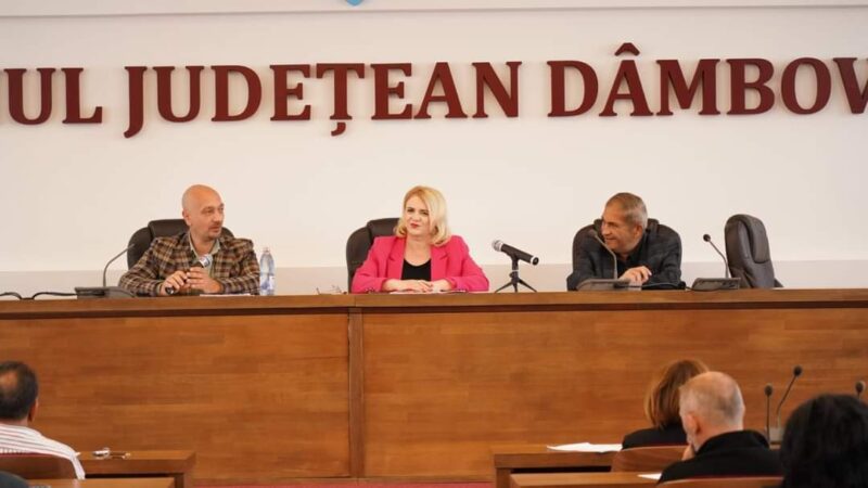 Prefectul județului Dâmbovița, Claudia Gilia a prezidat ședința Grupului de Lucru Mixt.