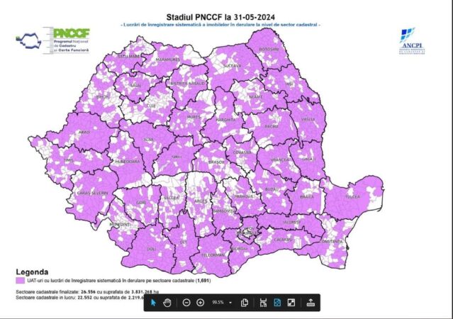 Autoritatea Națională de Cadastru și Publicitate Imobiliară (ANCPI) a demarat lucrări de cadastru gratuit în 2.250 de unități administrativ