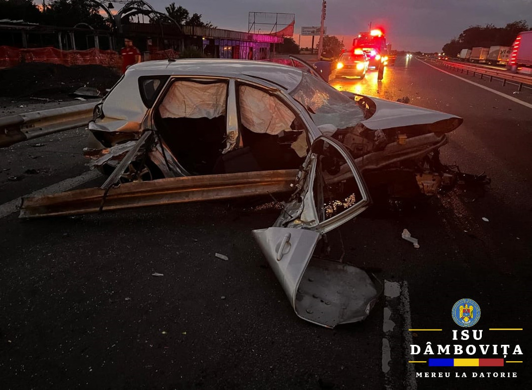 La un pas de tragedie: Un șofer beat și drogat s-a răsturnat cu mașina