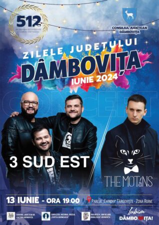 În cadrul Zilelor județului Dâmbovița, joi, 13 iunie 2024, ora 19:00, în Parcul Chindia din Târgoviște, se anunță un spectacol muzical