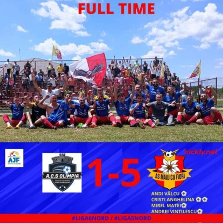 AS Malu cu Flori a reușit o performanță remarcabilă, promovând în Liga 5 Echipa de fotbal Malu cu Flori a reușit o performanță remarcabilă, promovând în Liga 5 după doar 5 ani de la înființare.