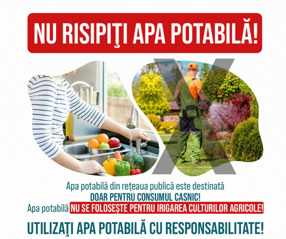 Apel către locuitorii județului Dâmbovița pentru utilizarea responsabilă a apei potabile