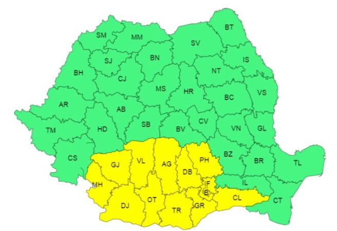 Tot județul Dâmbovița este sub COD GALBEN de CANICULĂ Tot județul Dâmbovița este sub COD GALBEN de CANICULĂ , ATENȚIONARE METEOROLOGICĂ este valabilă astăzi, 29 iulie.